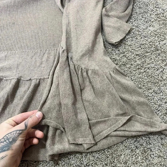 Anthropologie Guinevere Cashmere Cardigan Sweater Long‎ Sleeve Ruffles Peplum - Picture 9 of 13